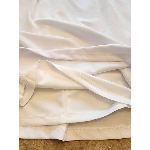 Glamour NWT crisp white ruffle pouf sleeve bodycon dress size 12 - Picture 7 of 10